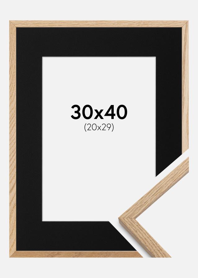 Ram med passepartou Frame Oslo Oak 30x40 cm - Picture Mount Black 21x30 cm