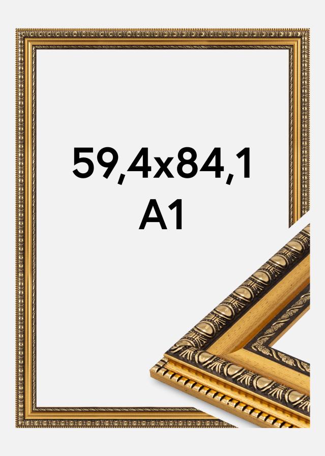 Jämtlands Ramfabrik Frame Ornato Acrylic Glass Gold 59.4x84 cm (A1)