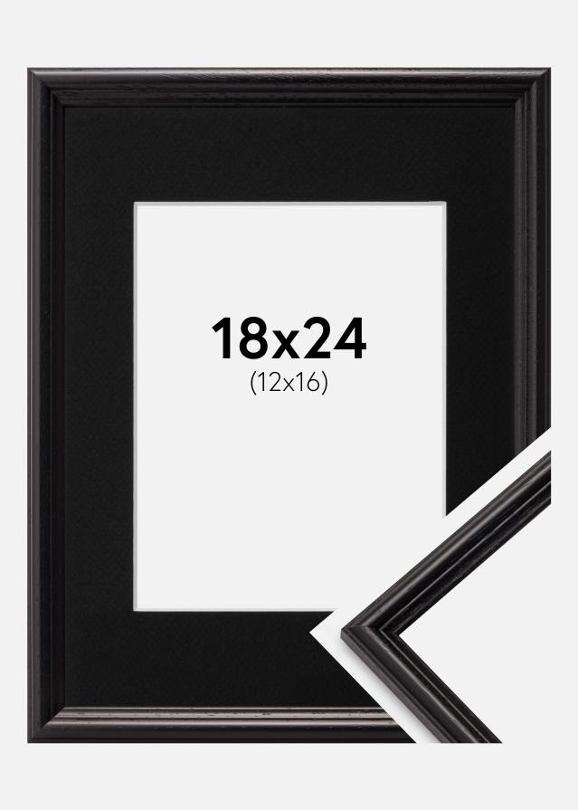 Ram med passepartou Frame Horndal Black 18x24 cm - Picture Mount Black 13x17 cm