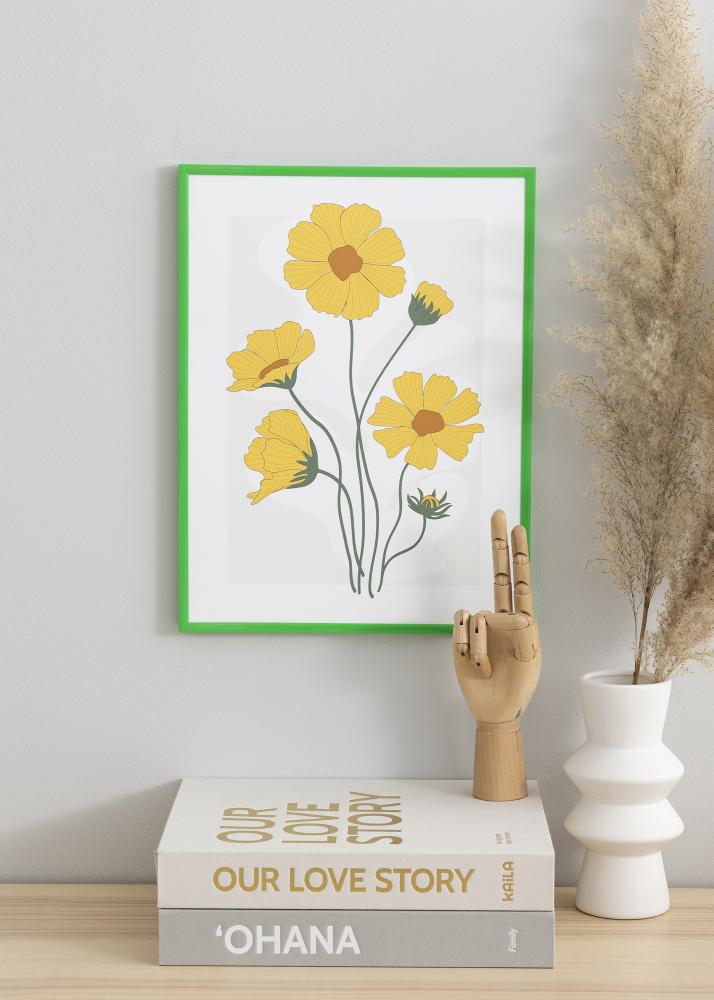 Ram med passepartou Frame New Lifestyle Grass Green 50x70 cm - Picture Mount Black 16x24 inches