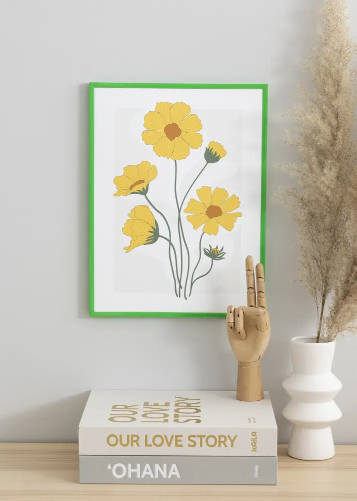 Ram med passepartou Frame New Lifestyle Grass Green 30x40 cm - Picture Mount Black 21x30 cm