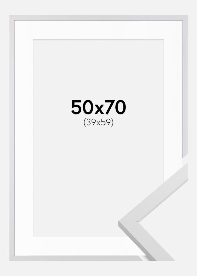 Ram med passepartou Frame Trendy White 50x70 cm - Picture Mount White 40x60 cm