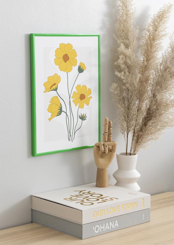 Ram med passepartou Frame New Lifestyle Grass Green 50x70 cm - Picture Mount Black 16x24 inches