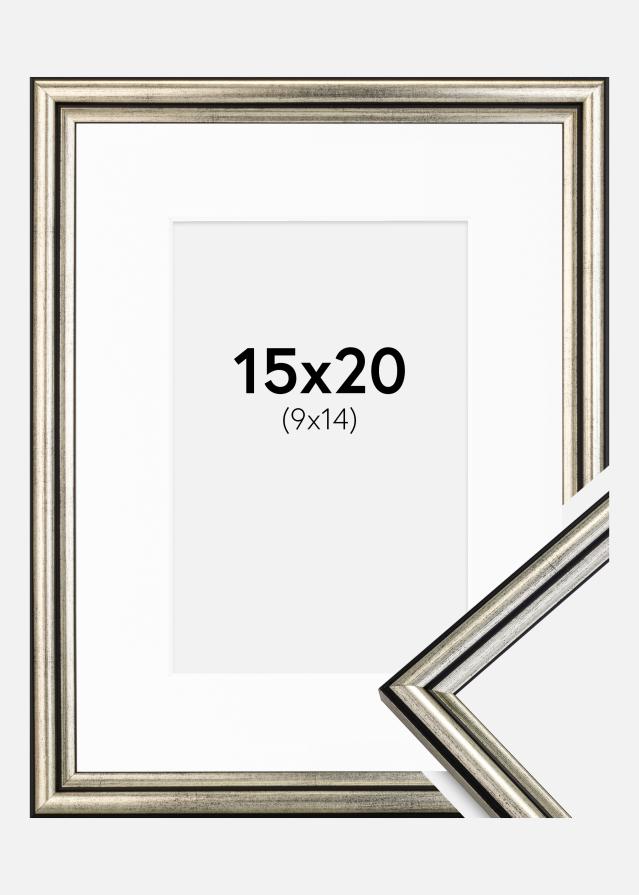 Ram med passepartou Frame Horndal Silver 15x20 cm - Picture Mount White 10x15 cm
