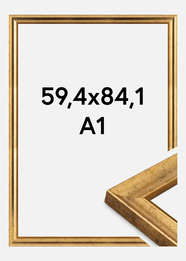 Jämtlands Ramfabrik Frame Conca Acrylic Glass Gold 59.4x84 cm (A1)