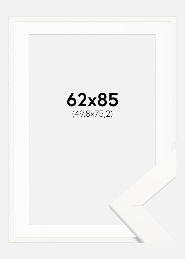 Ram med passepartou Frame Trendline White 62x85 cm - Picture Mount White 20x30 inches
