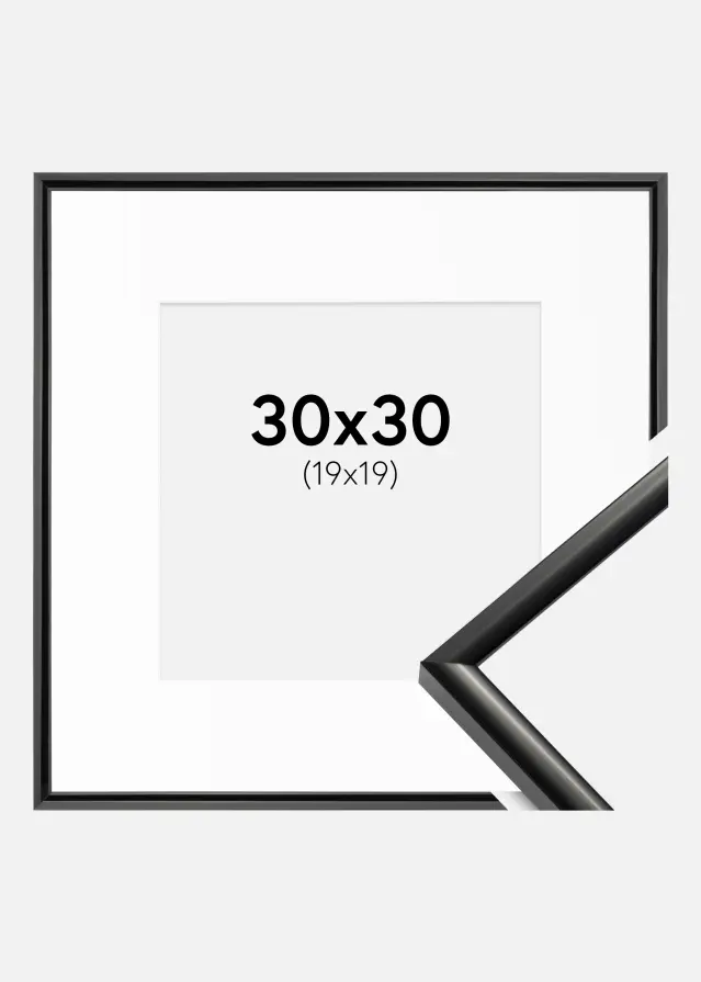 Ram med passepartou Frame New Lifestyle Black 30x30 cm - Picture Mount White 20x20 cm