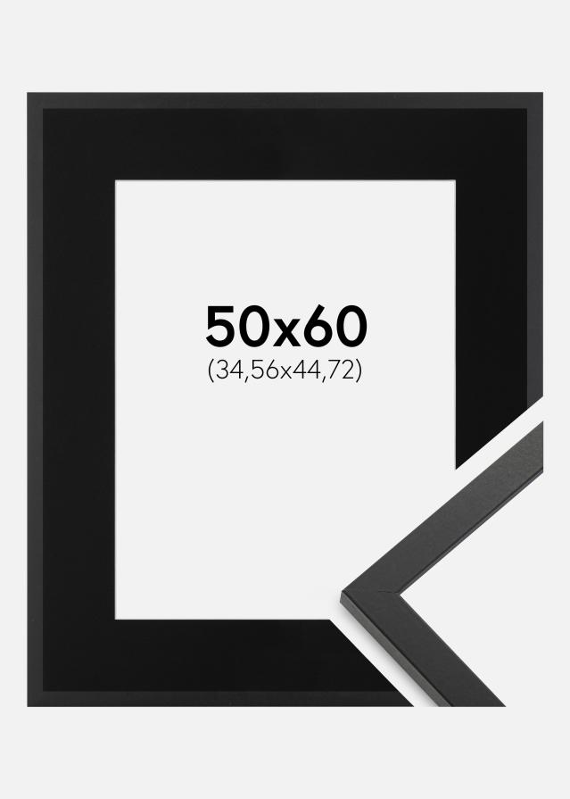 Ram med passepartou Frame Trendy Black 50x60 cm - Picture Mount Black 14x18 inches
