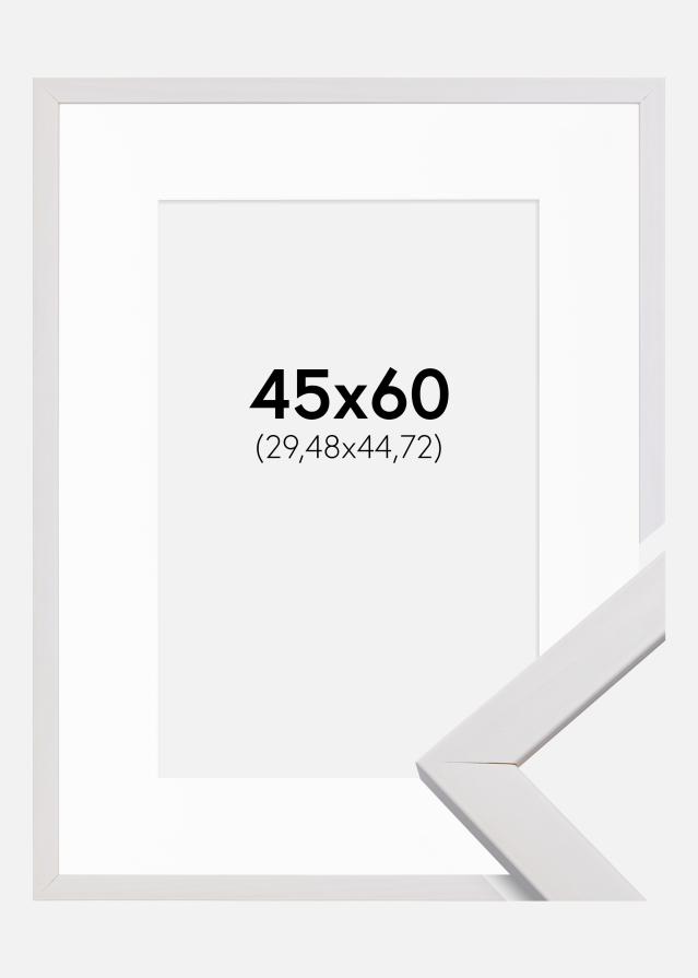 Ram med passepartou Frame Stilren White 45x60 cm - Picture Mount White 12x18 inches