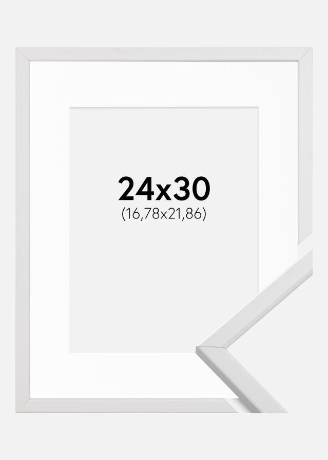 Ram med passepartou Frame Galant White 24x30 cm - Picture Mount White 7x9 inches