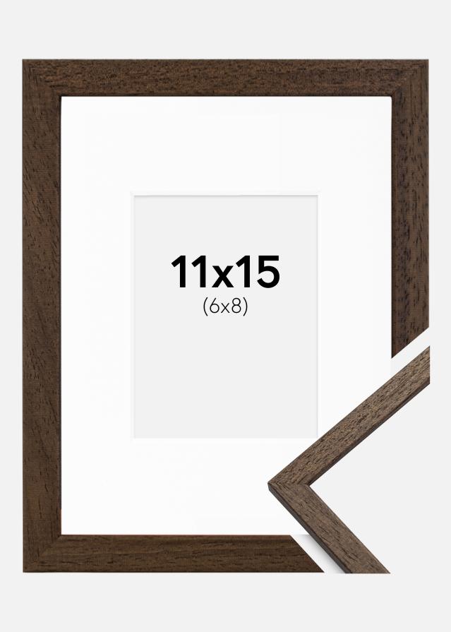 Ram med passepartou Frame Edsbyn Walnut 11x15 cm - Picture Mount White 7x9 cm