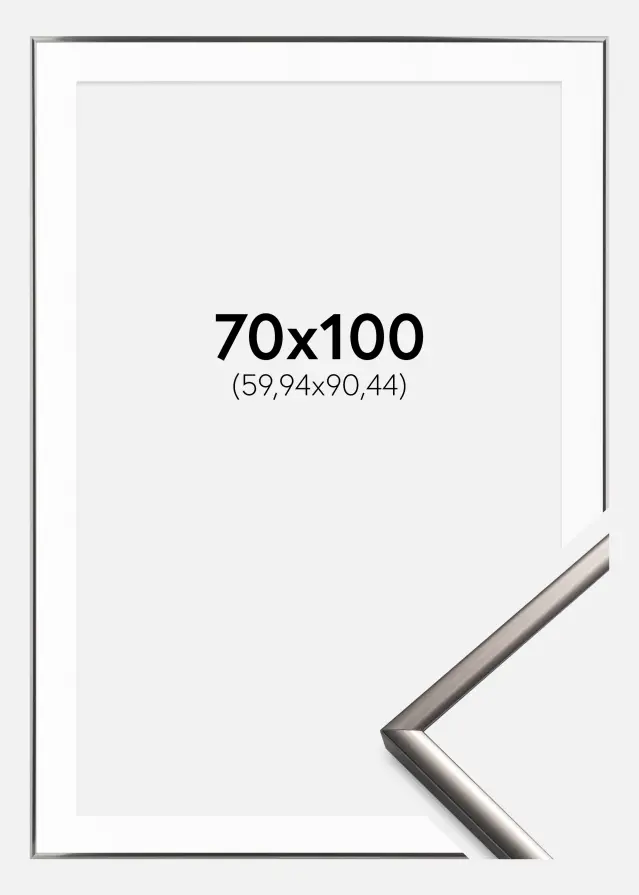 Ram med passepartou Frame New Lifestyle Steel 70x100 cm - Picture Mount White 24x36 inches