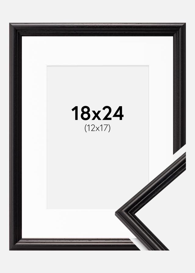 Ram med passepartou Frame Horndal Black 18x24 cm - Picture Mount White 13x18 cm