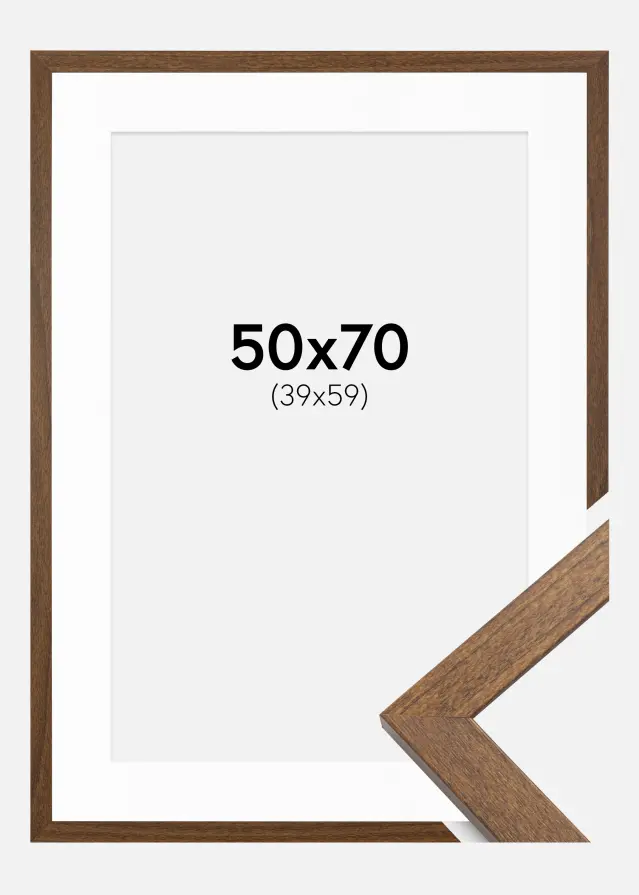 Ram med passepartou Frame Stilren Warm Brown 50x70 cm - Picture Mount White 40x60 cm