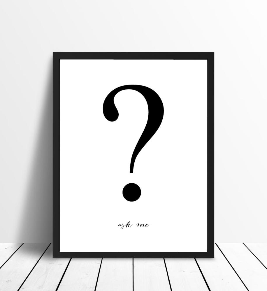 Bildverkstad Ask me - White with black print