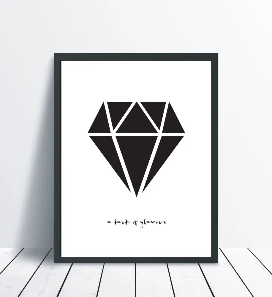 Bildverkstad Diamond - White with black print Poster
