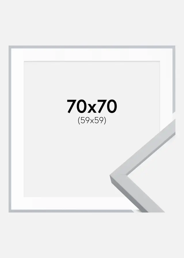 Ram med passepartou Frame Oslo White 70x70 cm - Picture Mount White 60x60 cm