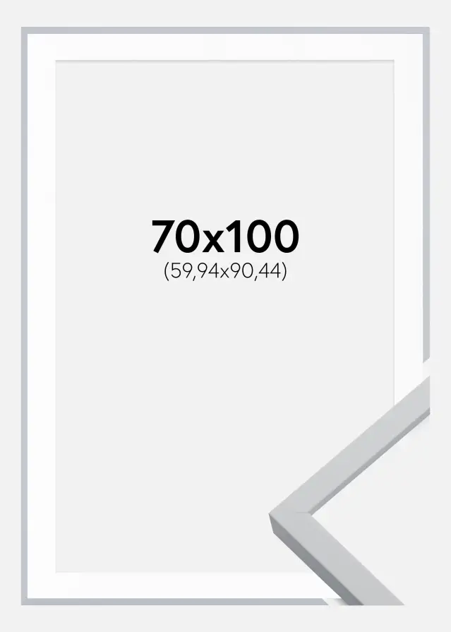 Ram med passepartou Frame Oslo White 70x100 cm - Picture Mount White 24x36 inches