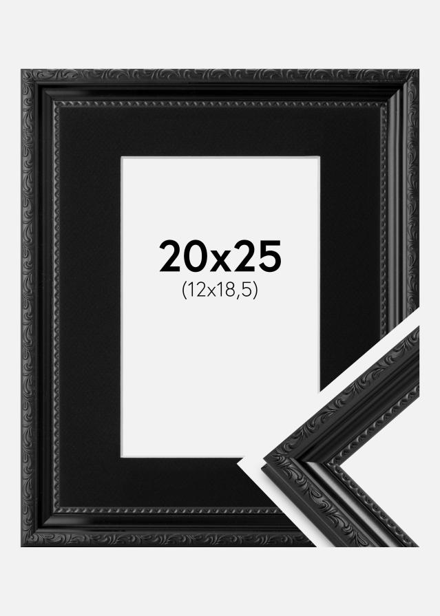 Ram med passepartou Frame Abisko Black 20x25 cm - Picture Mount Black 13x19.5 cm
