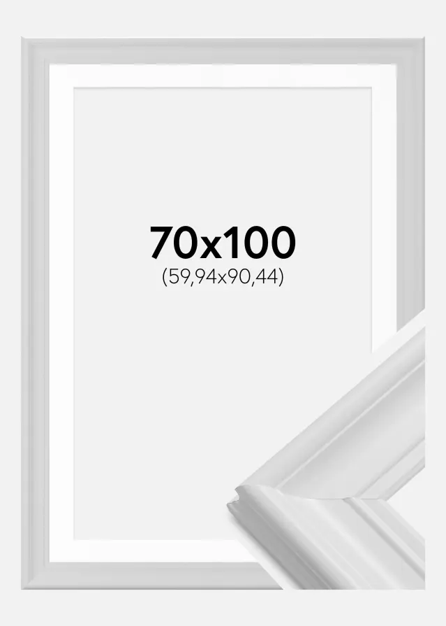 Ram med passepartou Frame Mora Premium White 70x100 cm - Picture Mount White 24x36 inches
