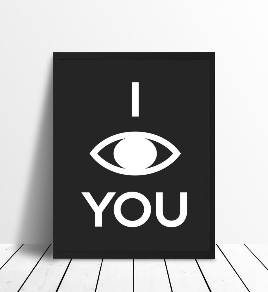 Bildverkstad I see you - Black with white print Poster