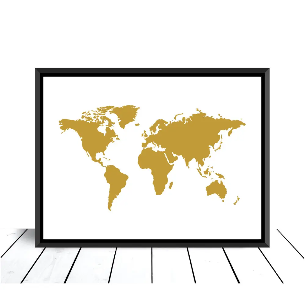Bildverkstad World map Gold Poster