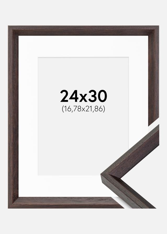 Ram med passepartou Frame Globe Espresso 24x30 cm - Picture Mount White 7x9 inches