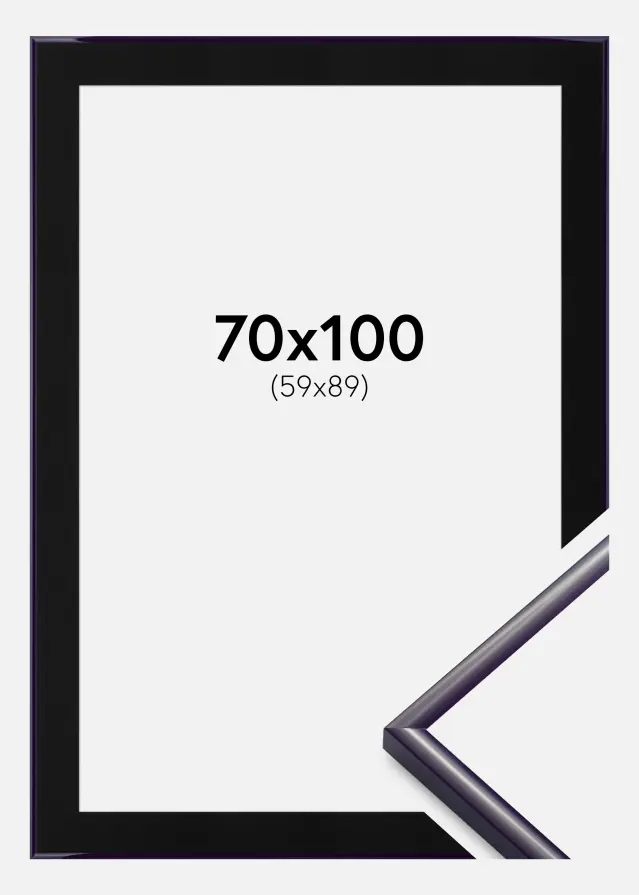 Ram med passepartou Frame New Lifestyle Dark Purple 70x100 cm - Picture Mount Black 60x90 cm