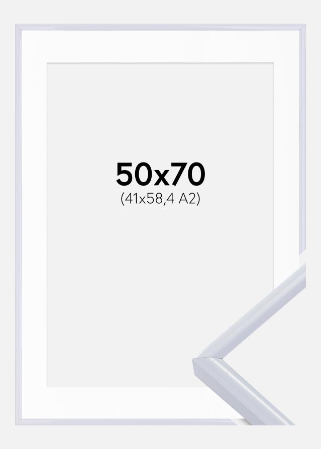 Ram med passepartou Frame Victoria White 50x70 cm - Picture Mount White 42x59.4 cm (A2)