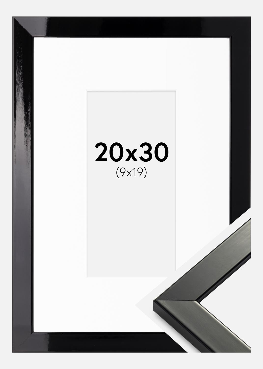 Product Image for Frame Uppsala Black High gloss 20x30 cm - Picture Mount White 10x20 cm