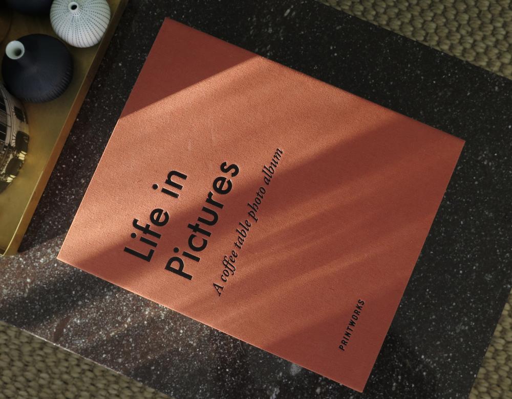 Printworks Life In Pictures Orange - A Coffee Table Photo Album (60 Black pages)