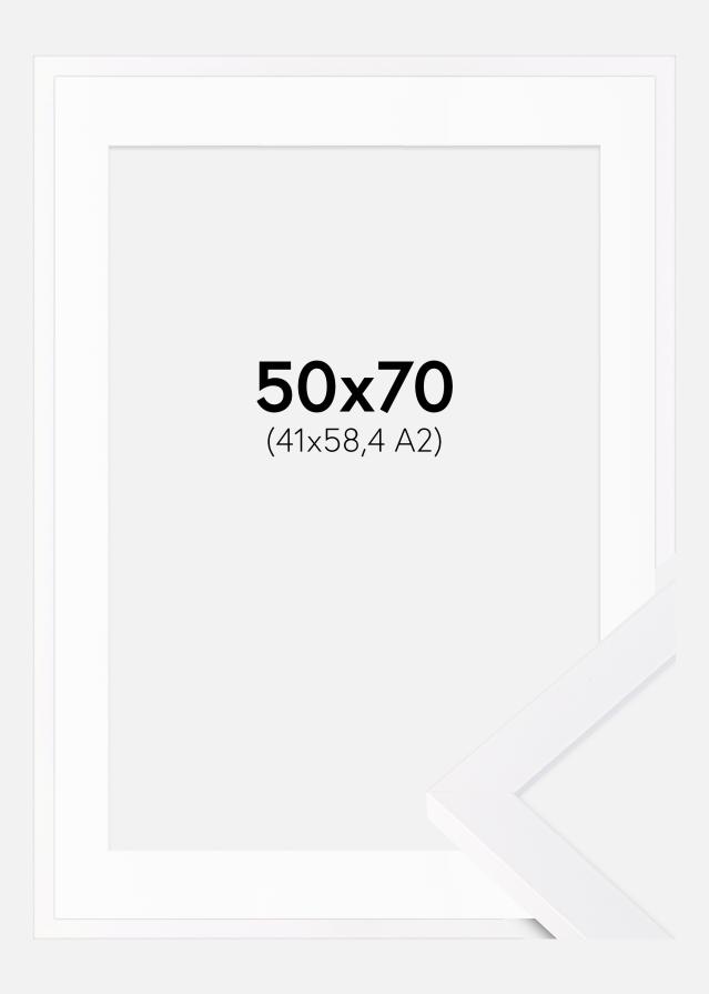 Ram med passepartou Frame Selection White 50x70 cm - Picture Mount White 42x59.4 cm (A2)