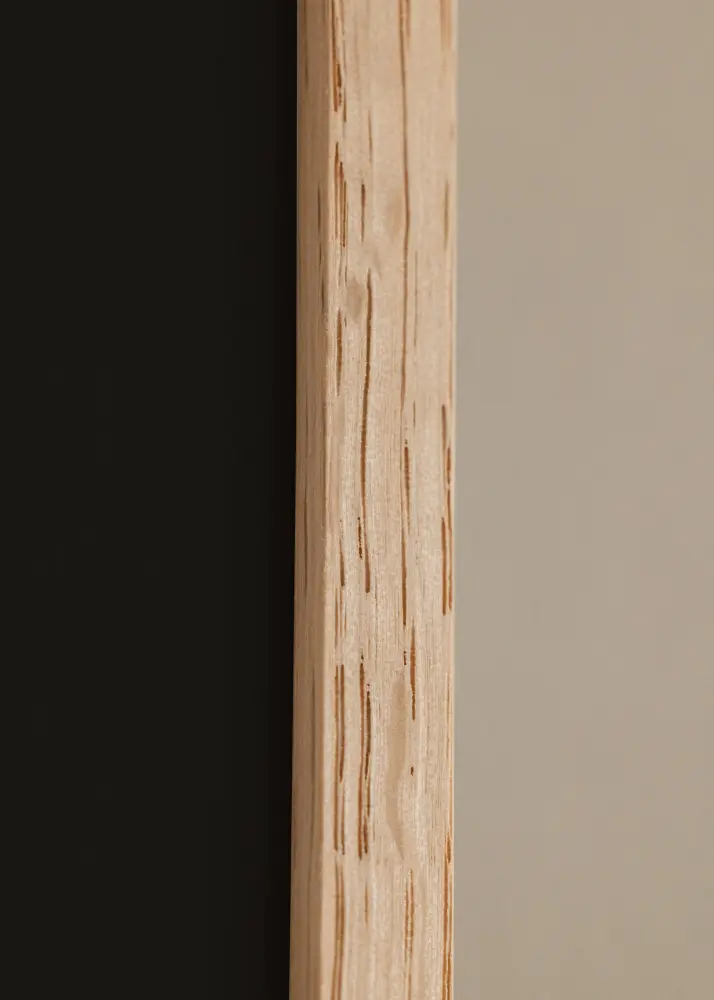 Ram med passepartou Frame Narrow Oak 50x70 cm - Picture Mount Black 42x59.4 cm (A2)