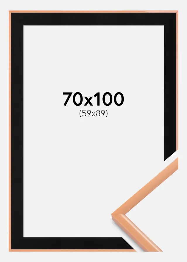 Ram med passepartou Frame New Lifestyle Apricot 70x100 cm - Picture Mount Black 60x90 cm