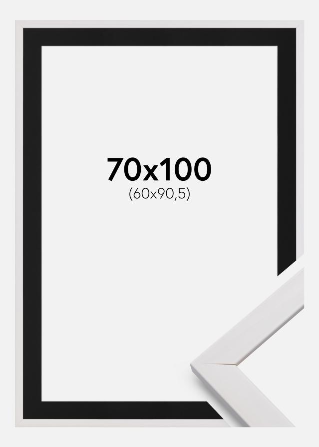 Ram med passepartou Frame Stilren White 70x100 cm - Picture Mount Black 61x91.5 cm