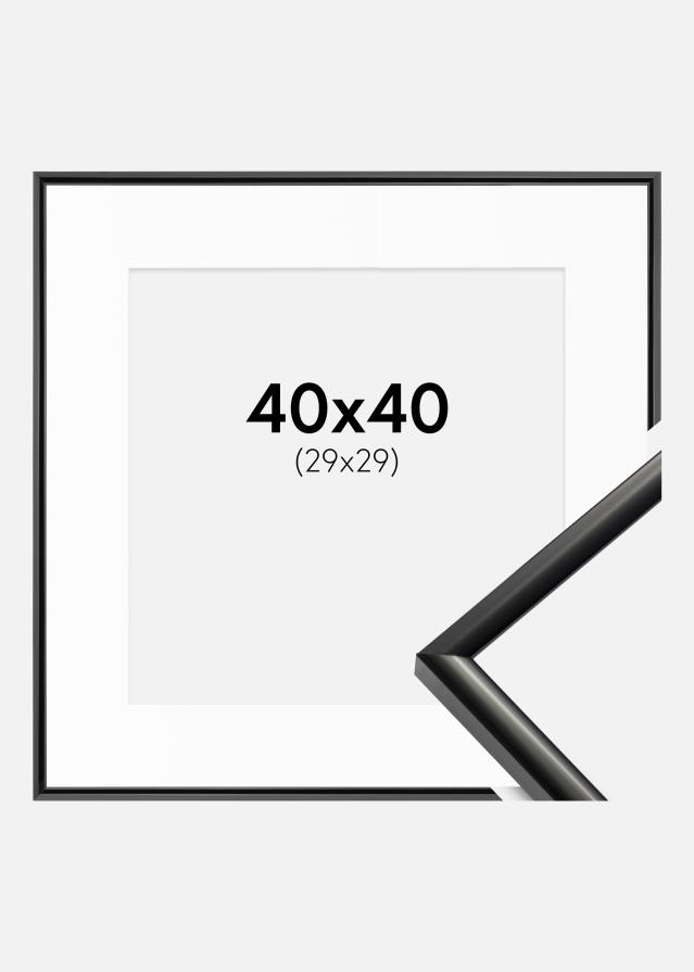 Ram med passepartou Frame New Lifestyle Black 40x40 cm - Picture Mount White 30x30 cm