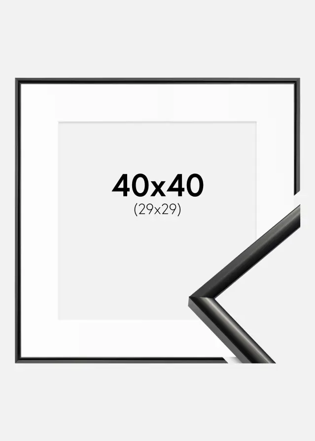 Ram med passepartou Frame New Lifestyle Black 40x40 cm - Picture Mount White 30x30 cm