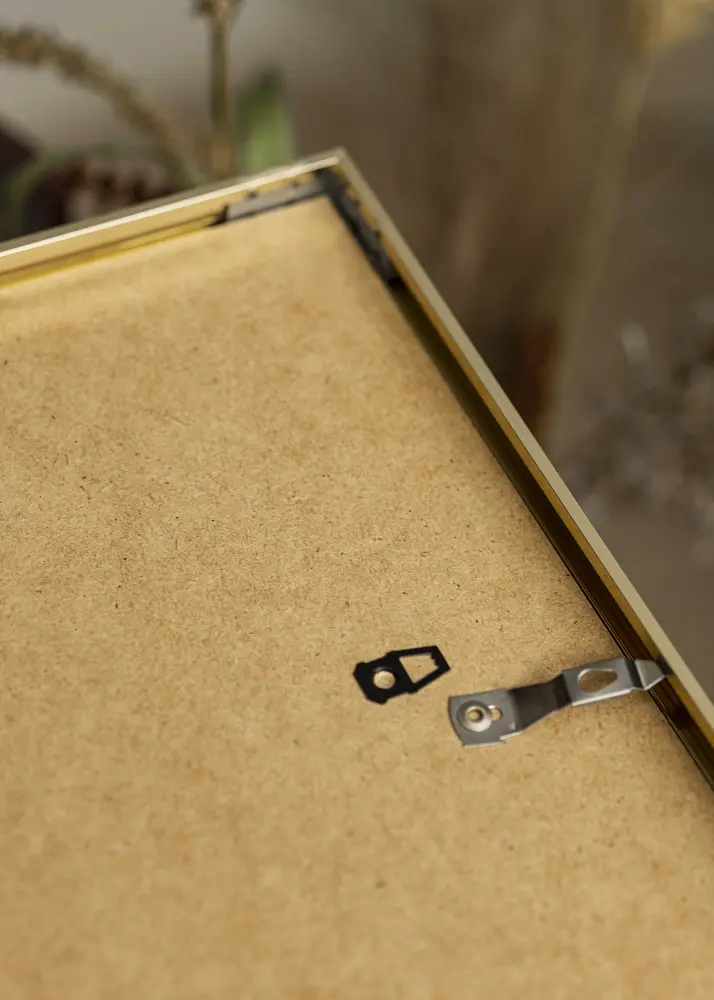 Ram med passepartou Frame Aluminium Shiny Gold 30x40 cm - Picture Mount Black 21x29.7 cm (A4)