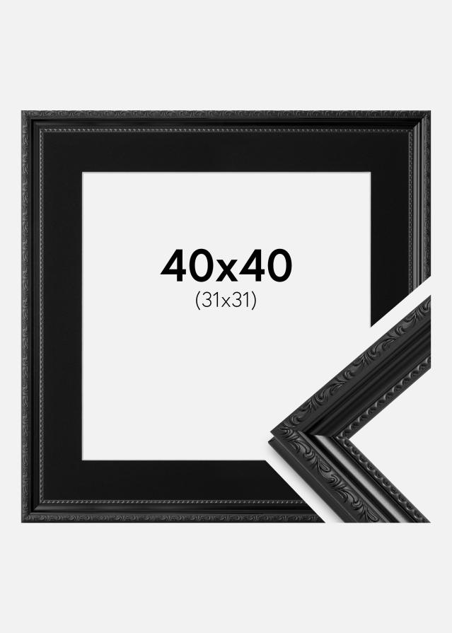 Ram med passepartou Frame Abisko Black 40x40 cm - Picture Mount Black 32x32 cm
