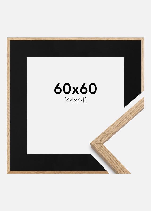 Ram med passepartou Frame Oslo Oak 60x60 cm - Picture Mount Black 45x45 cm