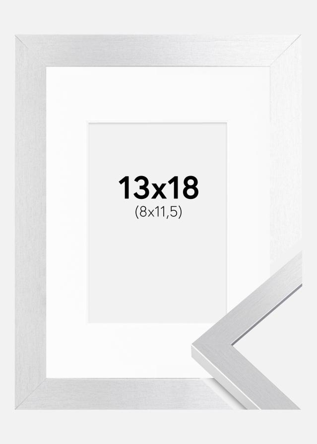 Ram med passepartou Frame Selection Silver 13x18 cm - Picture Mount White 9x12 cm