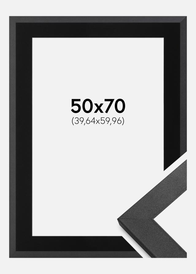 Ram med passepartou Frame Graphite Wood 50x70 cm - Picture Mount Black 16x24 inches