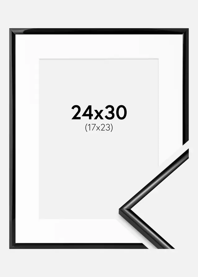 Ram med passepartou Frame Scandi Black 24x30 cm - Picture Mount White 18x24 cm