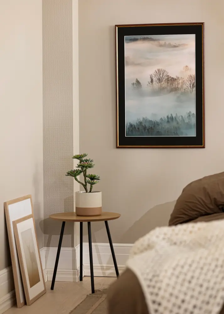 Ram med passepartou Frame Horndal Brown 40x60 cm - Picture Mount Black 32.9x48.3 cm (A3+)