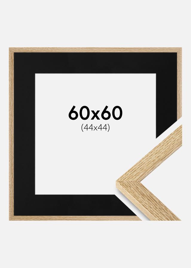 Ram med passepartou Frame Selection Oak 60x60 cm - Picture Mount Black 45x45 cm