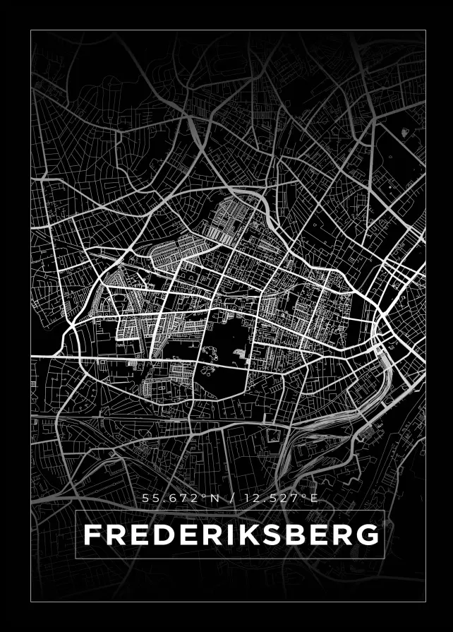 Bildverkstad Map - Frederiksberg - Black Poster