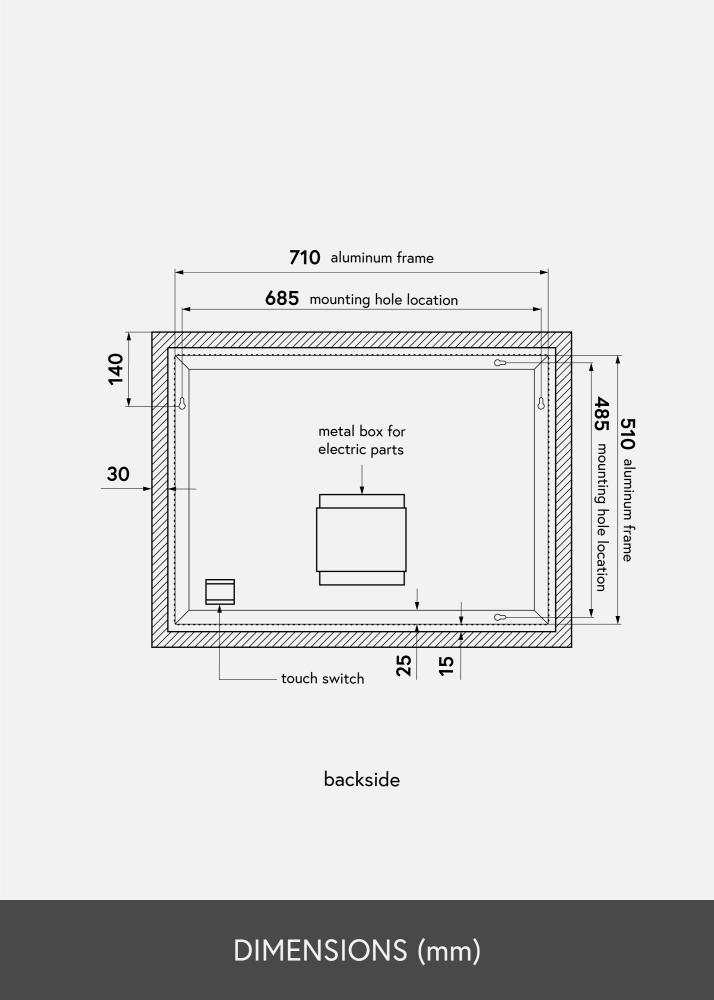 KAILA KAILA Mirror Wide LED 60x80 cm