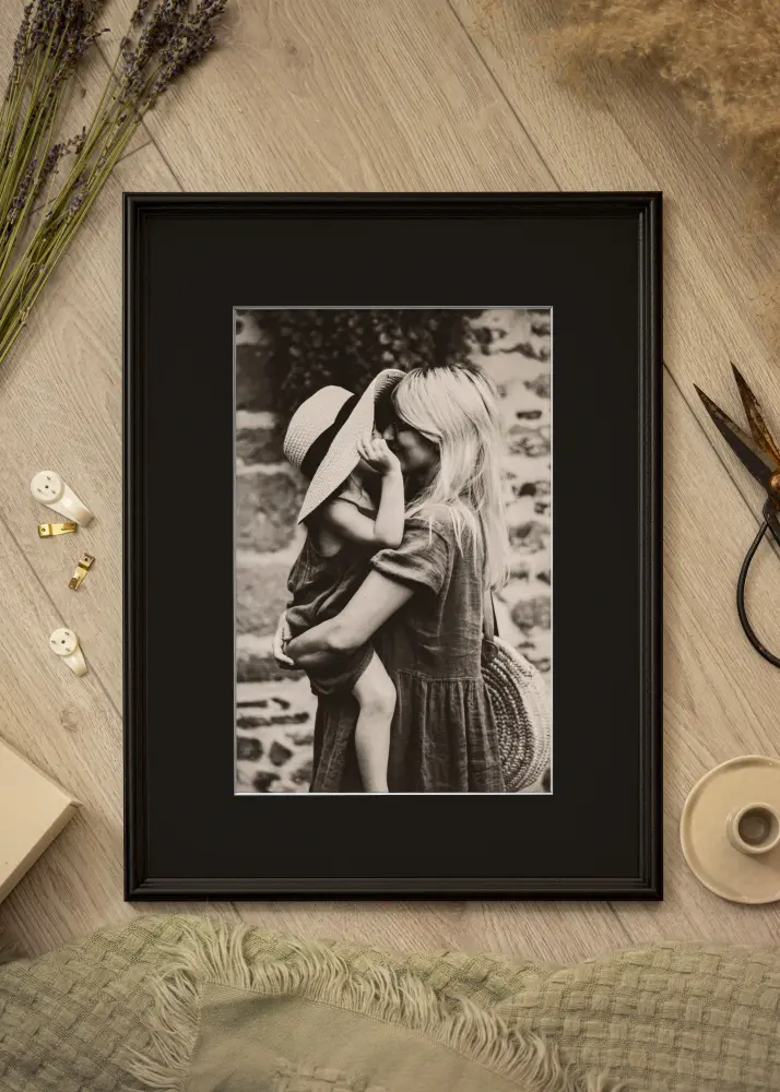 Ram med passepartou Frame Horndal Black 40x60 cm - Picture Mount Black 32.9x48.3 cm (A3+)