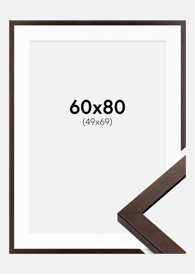 Ram med passepartou Frame Selection Walnut 60x80 cm - Picture Mount White 50x70 cm