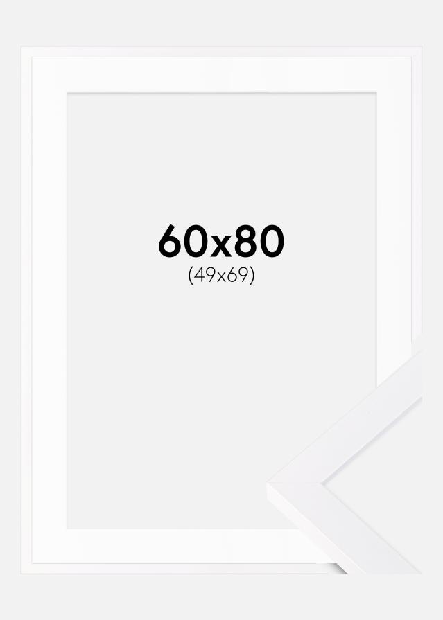 Ram med passepartou Frame Selection White 60x80 cm - Picture Mount White 50x70 cm